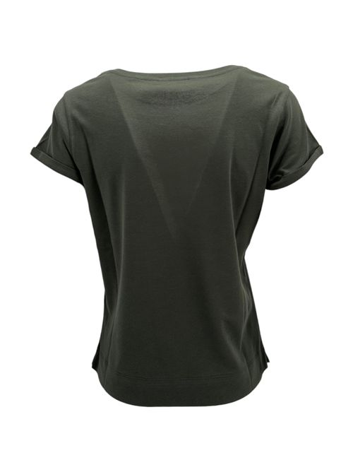 Women's half-sleeved military t-shirt in supima cotton A rovescio | 7400804
